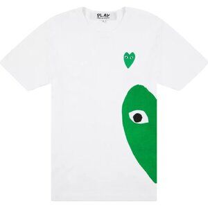 Comme des Garçons PLAY White Tee – Green Heart Logo – Size XL